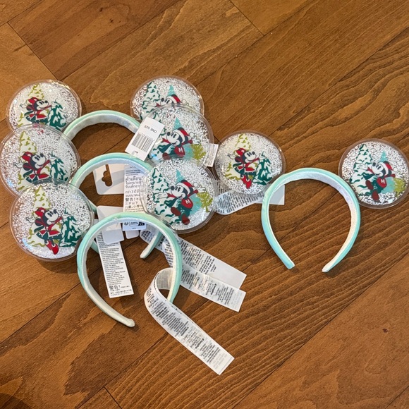 Disney Accessories - Disney Festive Snow Globe Headband with Mickey Ears Disney Parks Japan Set of 2